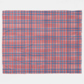 Couverture Polaire Blanche polaire rouge blanc et bleu plaid (Devant (Horizontal))
