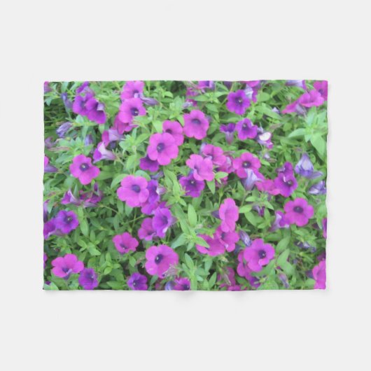 Couverture Polaire Blanche polaire violette Petunias (Devant (Horizontal))