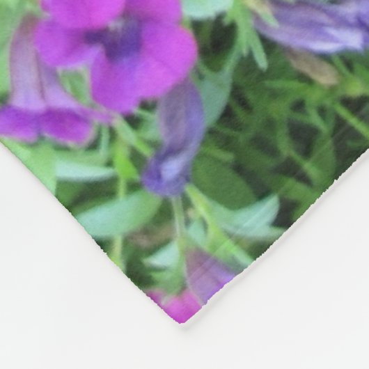 Couverture Polaire Blanche polaire violette Petunias (Coin)