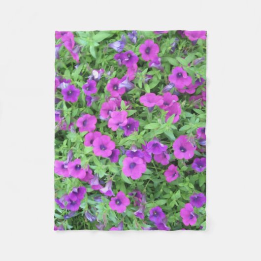 Couverture Polaire Blanche polaire violette Petunias (Devant)
