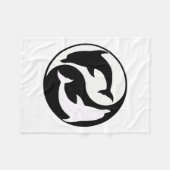 Couverture Polaire Blanche polaire Yin Yang Dolphins (Devant (Horizontal))