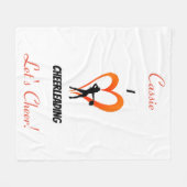 Couverture Polaire Blanche pom-pom girl, orange, noir polaire (Devant (Horizontal))