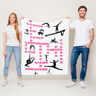 Couverture Polaire Blanche, rose et noire Gymnastique Mot de passe