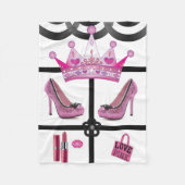 Couverture polaire blanche rose Queen (Devant)