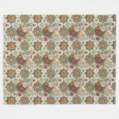 Couverture Polaire Blanche Rose rustique Delicate Shabby Style Chic (Devant (Horizontal))
