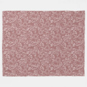 Couverture Polaire Blanche Sherpa floral rose vif (Devant (Horizontal))