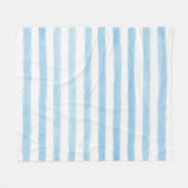 Couverture Polaire Blanche Sherpa rayée bleu pâle et blanc (Devant (Horizontal))
