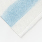 Couverture Polaire Blanche Sherpa rayée bleu pâle et blanc (Coin)