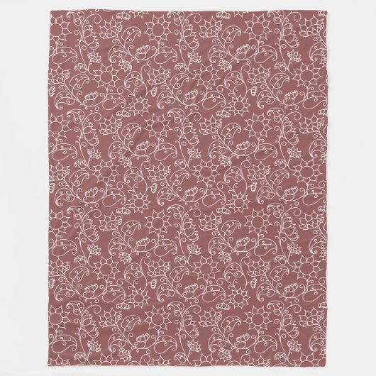 Couverture Polaire Blanche Sherpa rose Fluide foncé (Devant)