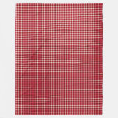 Couverture Polaire Blanche Tartan Noir Rouge Style Lumberjack Cosy (Devant)