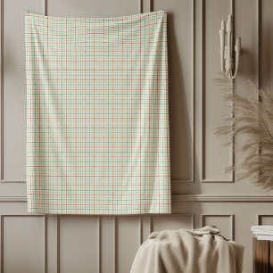 Couverture Polaire Blanche Tartan vintage pour la chaleur des vacance