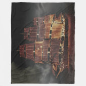 Couverture Polaire Blanche-Toile - Navire de voile (Devant)