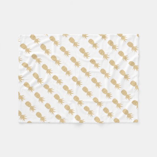 Couverture Polaire Blanche-Toison d'ananas royal (Devant (Horizontal))