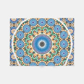 Couverture Polaire Blanche-Toison Motif marocaine (Devant (Horizontal))