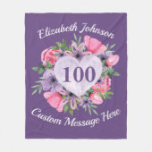 Couverture Polaire Blanche violette 100e anniversaire pour les femmes (Devant)