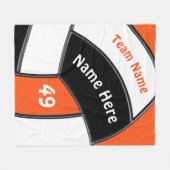 Couverture Polaire Blanches à lancer de volley-ball orange, blanc et  (Devant (Horizontal))