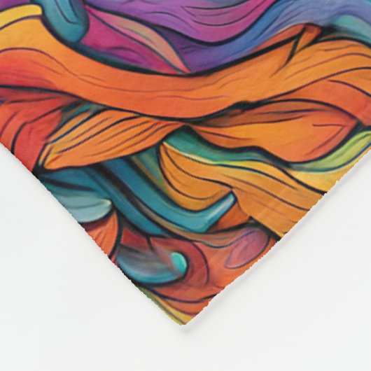 COUVERTURE POLAIRE BLANCHET DE LOUP ABSTRAIT (Coin)