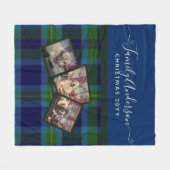 Couverture Polaire BLANCHET DE PHOTO - Miller TARTAN Bleu cadeau de N (Devant (Horizontal))