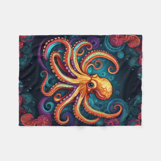 COUVERTURE POLAIRE BLANCHET OCTOPUS ABSTRAIT (Devant (Horizontal))