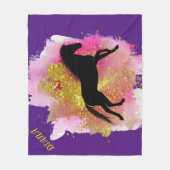 COUVERTURE POLAIRE BLANCHET PERSONNALISÉ DE CHEVAL NOIR ÉCLAIRANT (Devant)