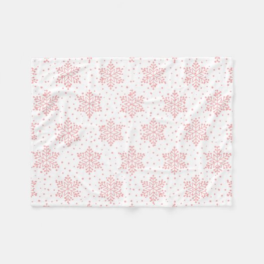 Couverture Polaire Blanchette polaire Pink Snowflakes (Devant (Horizontal))