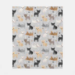 Couverture Polaire Blanchissement en laiton gris Chihuahua Bones and