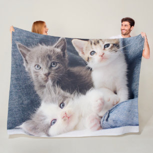Couverture Polaire Blanchisserie à trois chatons