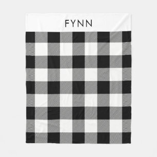 Couverture Polaire Blanchisserie blanche et noire