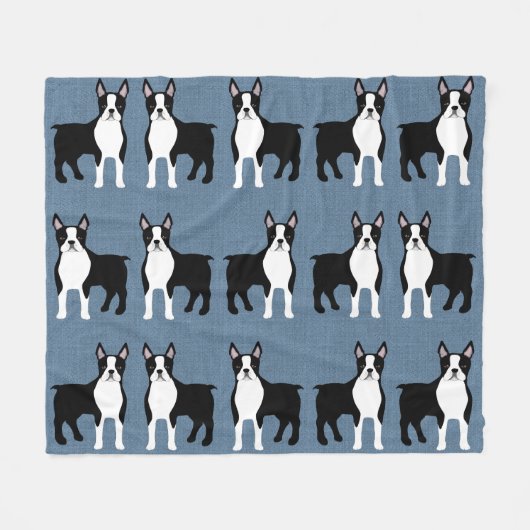 Couverture Polaire Blanchisserie de la flotte de Boston Terrier (Devant (Horizontal))