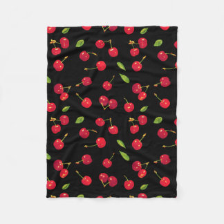 Couverture Polaire Blanchisserie de la flotte de cerises noires