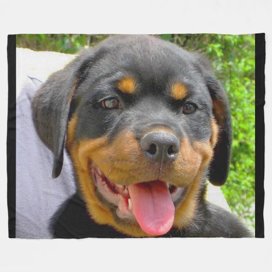 Couverture Polaire Blanchisserie de marionnettes de Rottweiler (Devant (Horizontal))