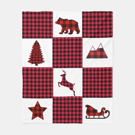Couverture Polaire Blanchisserie de Noël Buffalo Plaid (Devant)