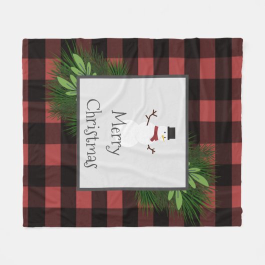 Couverture Polaire Blanchisserie en laiton de sapin noir et rouge (Devant (Horizontal))