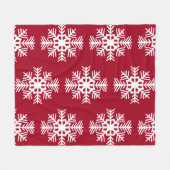 Couverture Polaire Blanchisserie rouge flocon de neige (Devant (Horizontal))
