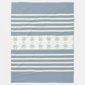 Couverture Polaire Blancs Avec Flore Bleue Accentué (Devant)