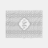 Couverture Polaire Blancs et Gris & Quatrefoil Géométriques (Devant (Horizontal))