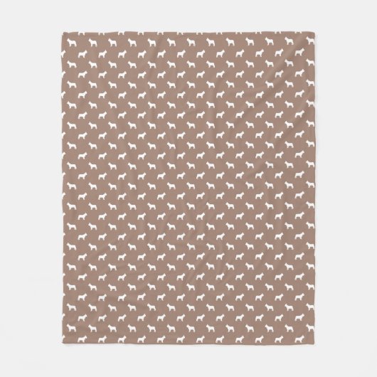 Couverture Polaire Blancs français BullDog sur Khaki Beige (Devant)