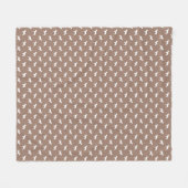 Couverture Polaire Blancs français BullDog sur Khaki Beige (Devant (Horizontal))