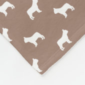 Couverture Polaire Blancs français BullDog sur Khaki Beige (Coin)
