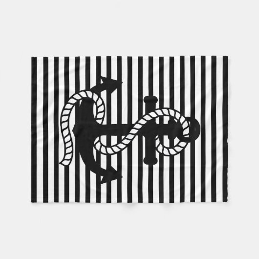 Couverture Polaire Blancs noirs et Ancre noire (Devant (Horizontal))