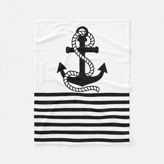 Couverture Polaire Blancs noirs et Ancre noire (Devant)