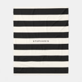 Couverture Polaire Blancs noirs et lunettes avec nom (Devant)