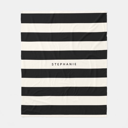 Couverture Polaire Blancs noirs et lunettes avec nom (Devant)