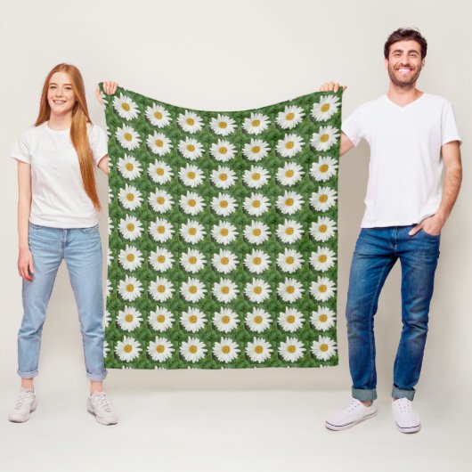 Couverture Polaire Blancs rond de marguerite (En situation)