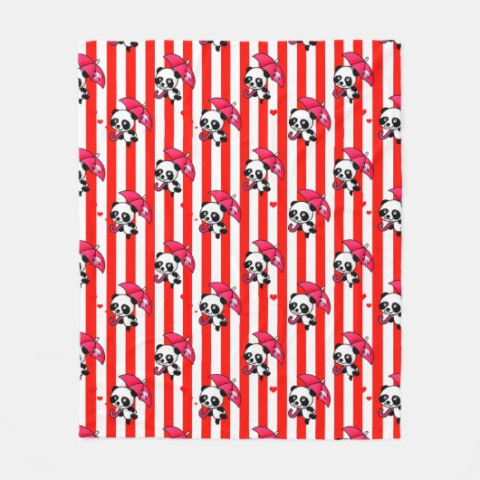 Couverture Polaire Blancs rouges mignons (Devant)