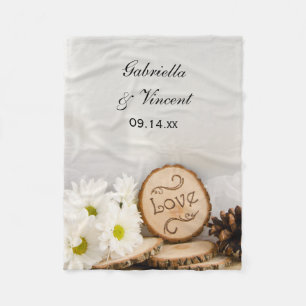 Couverture Polaire Blancs rustiques Mariage de bois