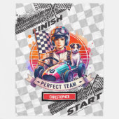 Couverture Polaire Blanket Formule 1 Racing Anniversaire Garçon (Devant)