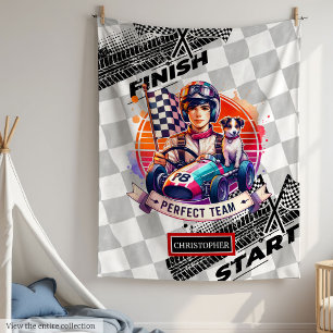 Couverture Polaire Blanket Formule 1 Racing Anniversaire Garçon