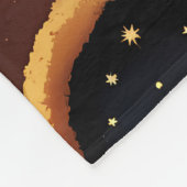 Couverture Polaire Blankets – Golden Ochre Celestial Moon Pattern (Coin)