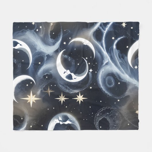 Couverture Polaire Blankets – Platinum Silver Celestial Moon Luxury (Devant (Horizontal))
